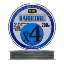 Шнур плетеный Duel Hardcore PE X4 #2 0,242мм 200м (5color-Yellow marking)