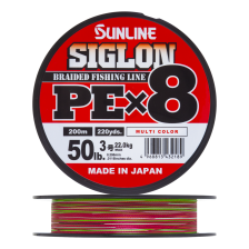 Шнур плетеный Sunline Siglon PE X8 #3,0 0,296мм 200м (multicolor)