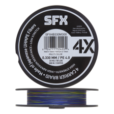 Шнур плетеный Sufix SFX 4X #4,0 0,330мм 300м (multicolor)
