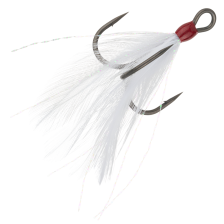 Крючок тройной с опушкой BKK Feathered Spear 21-SS #1 White (3шт)