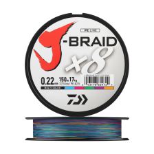 Шнур плетеный Daiwa J-Braid X8E-W/SC + ножницы #2,5 0,22мм 150м (multicolor)