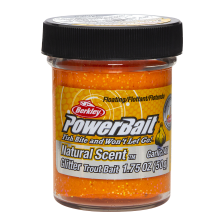 Паста форелевая Berkley PowerBait Natural Scent Glitter Trout Bait 50гр Garlic #Fluorescent Orange